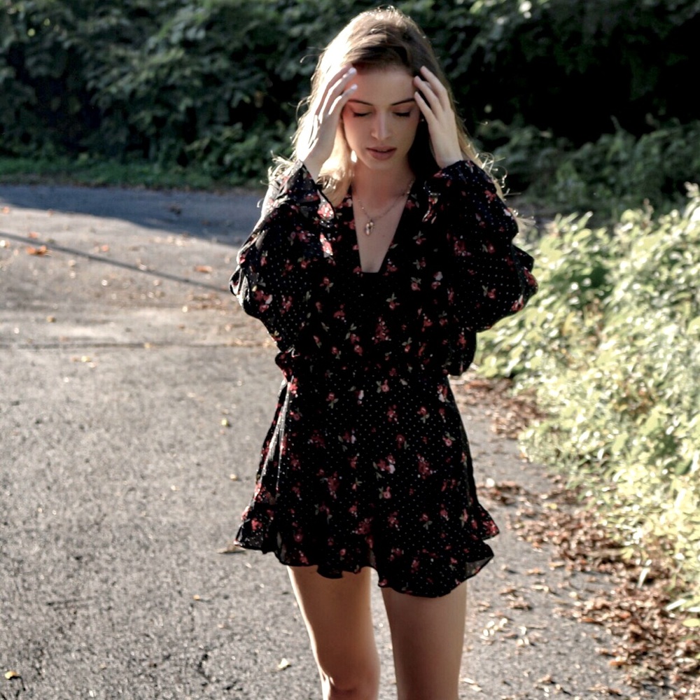 Black floral Missguided summer dress
